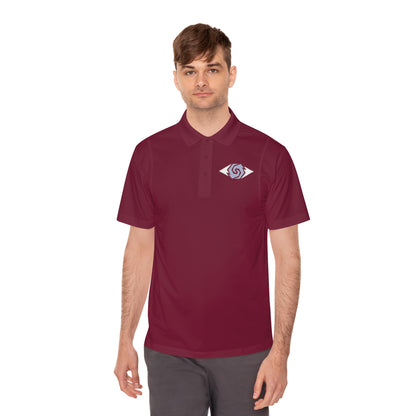Illuminati -  White/Steel Polo Shirt (Embroidery)