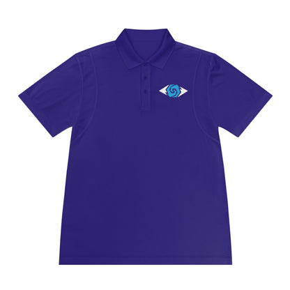 Illuminati -  White/Sapphire Eye Polo Shirt (Embroidery)