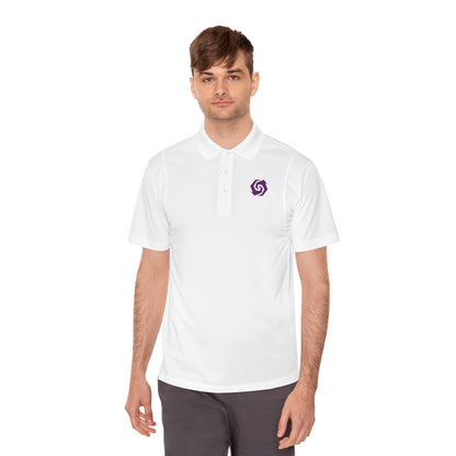 Illuminati -  White/Amethyst Polo Shirt (Embroidery)
