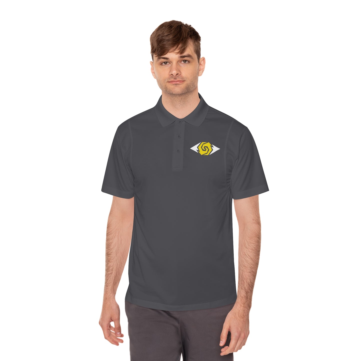 Illuminati -  White/Amber Eye Polo Shirt (Embroidery)
