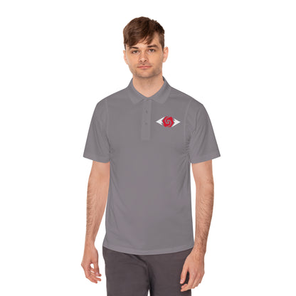 Illuminati -  White/Ruby Polo Shirt (Embroidery)