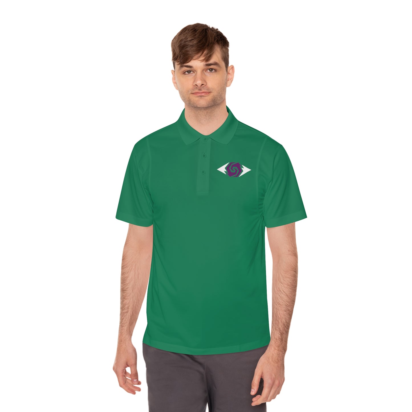 Illuminati -  White/Amethyst Polo Shirt (Embroidery)