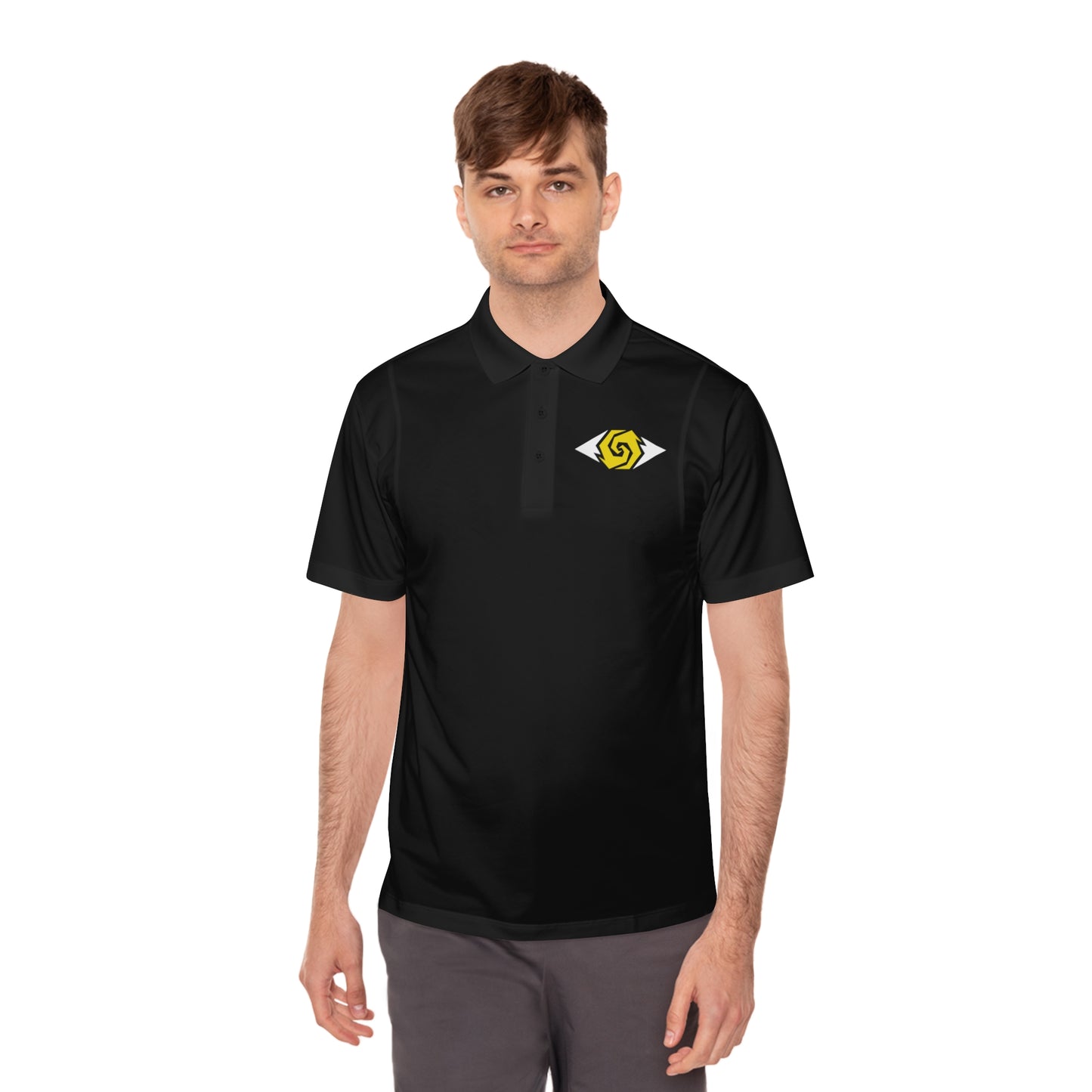 Illuminati -  White/Amber Eye Polo Shirt (Embroidery)