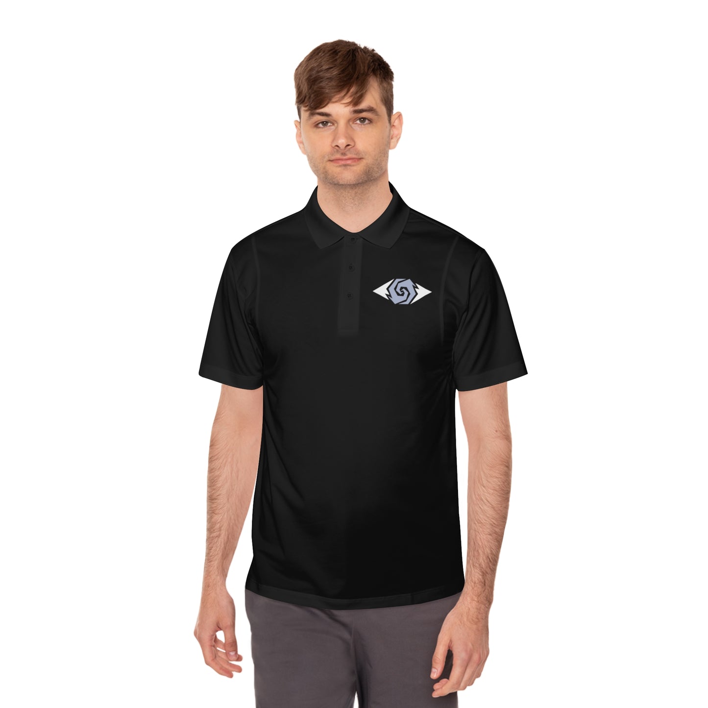 Illuminati -  White/Steel Polo Shirt (Embroidery)