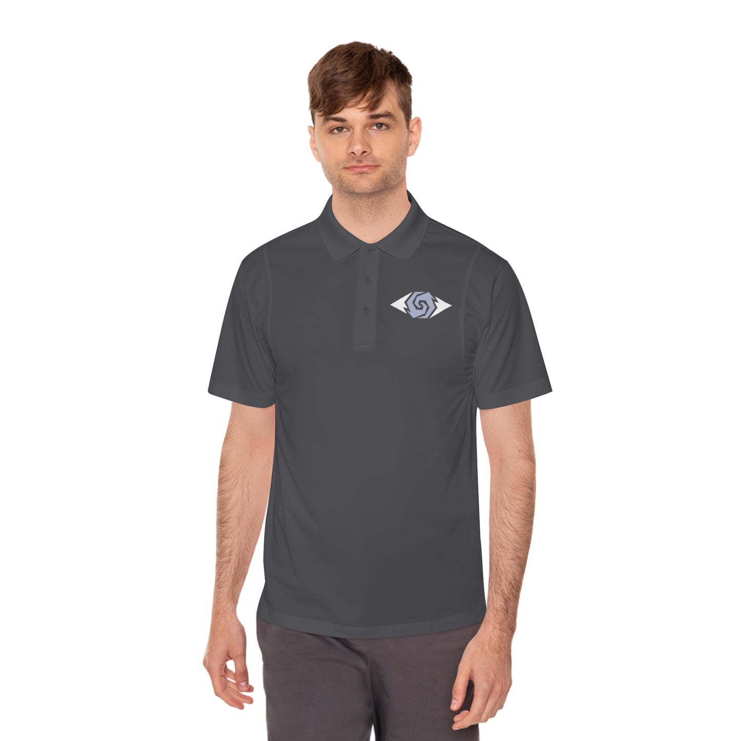 Illuminati -  White/Steel Polo Shirt (Embroidery)