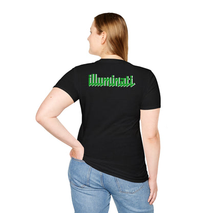 Illuminati - White/Emerald Eye Logo Tee