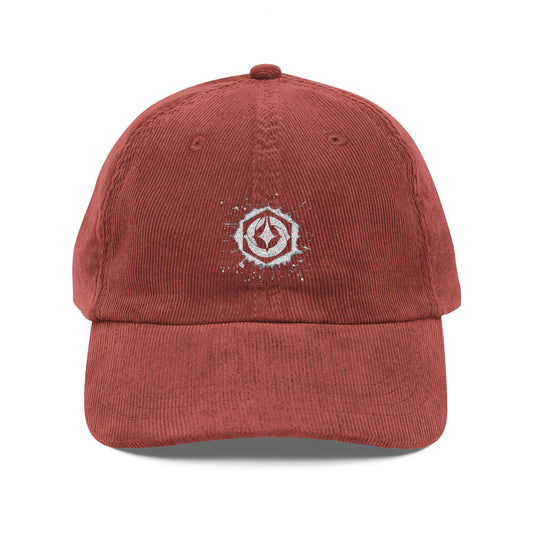 Lorcana Vintage Corduroy Cap with Embroidered Design, Retro Style Cap, Casual Headwear, Gift for Him/Her, Everyday Fashion Accessory