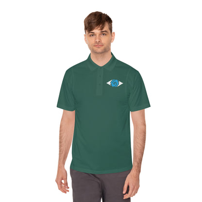 Illuminati -  White/Sapphire Eye Polo Shirt (Embroidery)